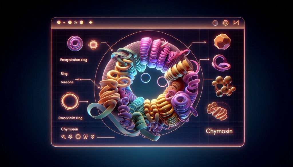 Chymosin enzyme action during cheese curd formation